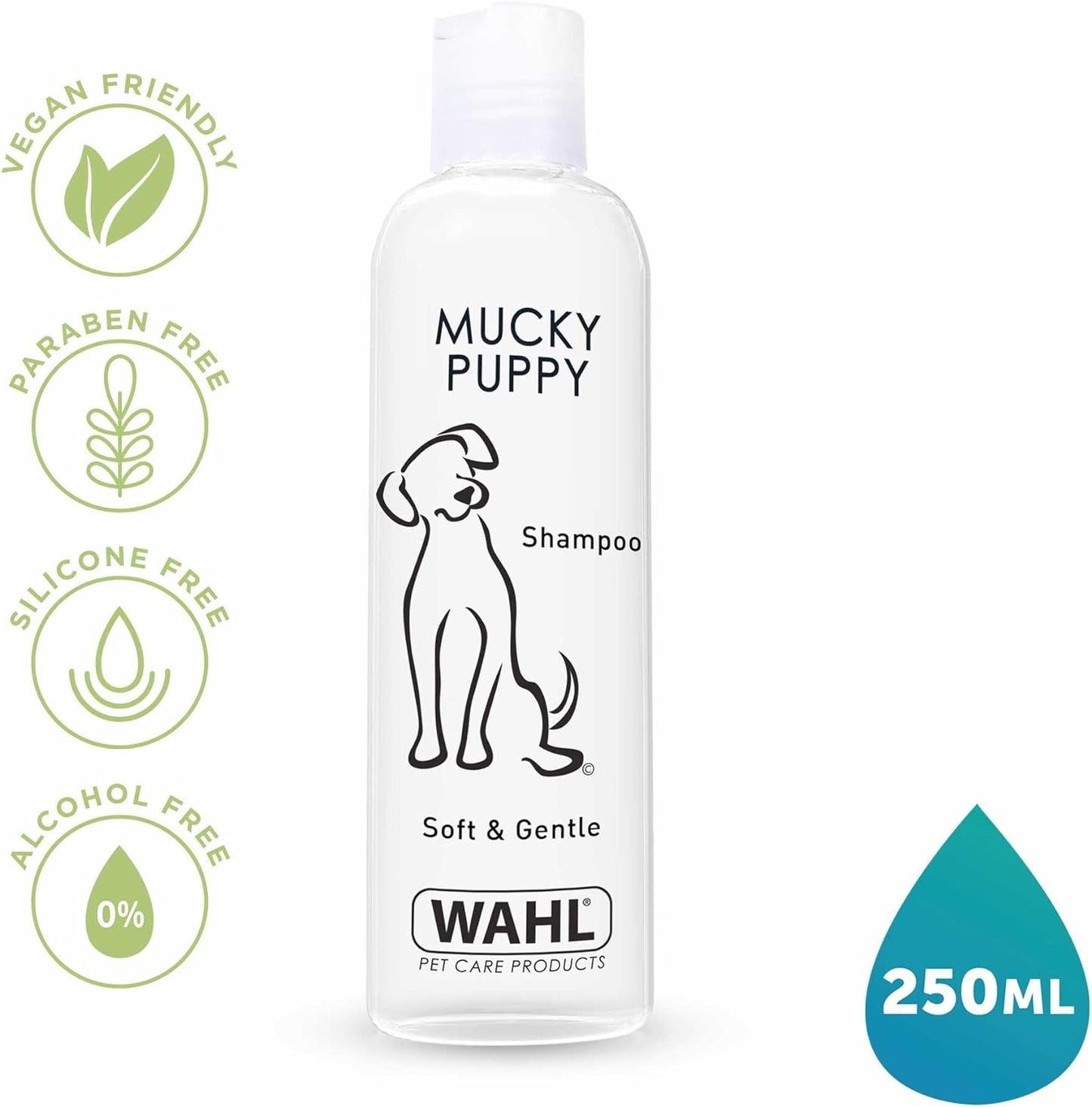 Wahl Mucky Puppy Shampoo, Dog Shampoo, Shampoo for Pets, Gentle Pet Friendly Formula, Sensitive Skin, Shampoo for Young Animals, Ready-to-Use, Remove Dirt.