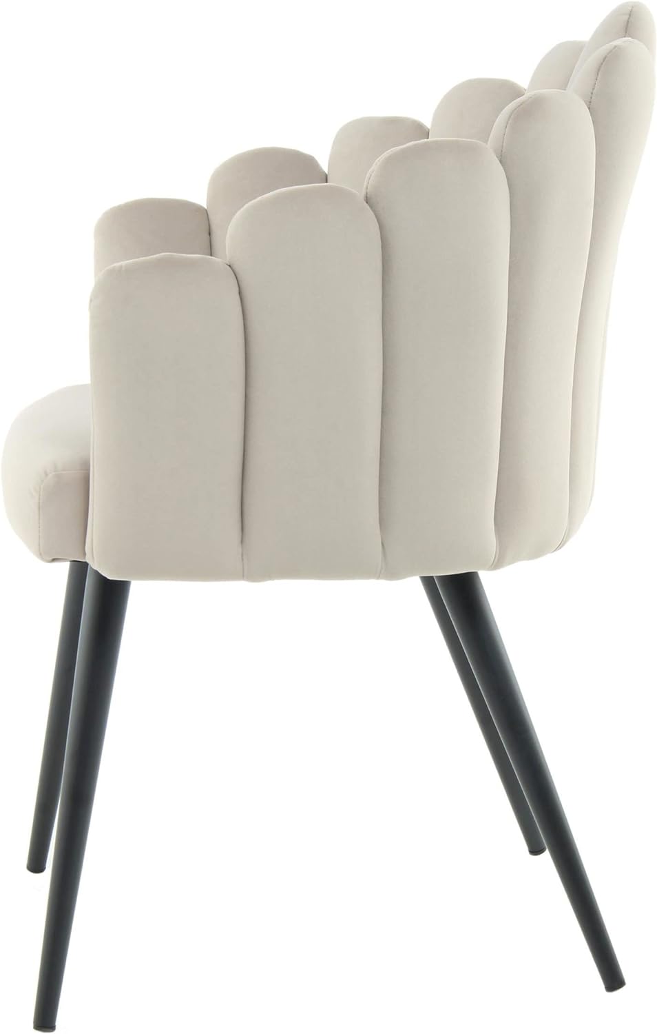 Velve Fabric Chair Living Room Chair Dining Room Chairs With Black Legs For Restaurant Hotel and Office Visitor… (Beige)