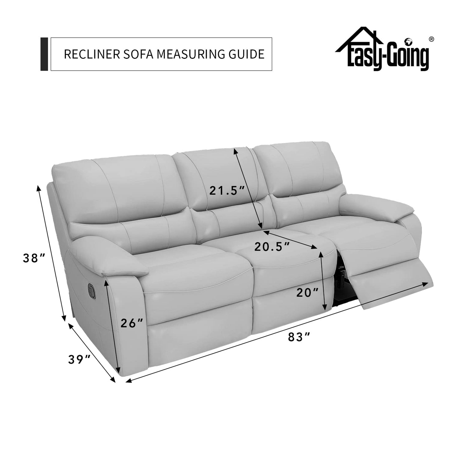 Easy-Going Velvet Reclining Loveseat with Middle Console Slipcover, Stretch 8-Piece Loveseat Reclining Sofa Covers, 2 Seat Loveseat Recliner Slipcover, Thick, Soft, Washable, Gray