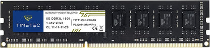 Timetec 16GB KIT(2x8GB) DDR3L / DDR3 1600MHz (DDR3L-1600) PC3L-12800 / PC3-12800 Non-ECC Unbuffered 1.35V/1.5V CL11 2Rx8 Dual Rank 240 Pin UDIMM Desktop PC Computer Memory RAM(SDRAM) Module Upgrade - CaveHubs