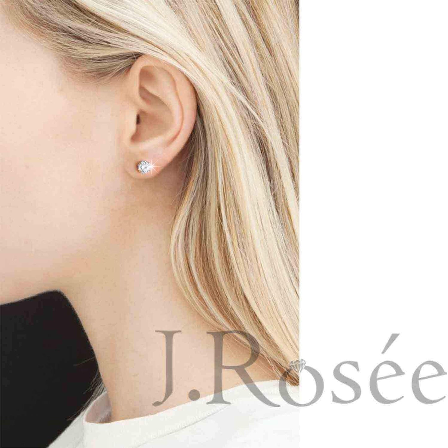 Swarovski Elements Crystal 18K Gold Plated 925 Sterling Silver Studs Earrings for Women Ladies Girls Gift Package J.Rosée Fashion Jewelry…