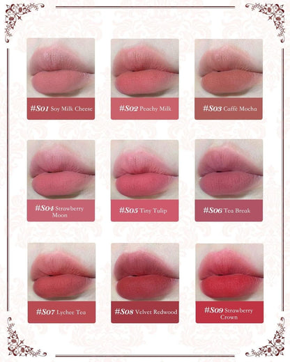 Flower Knows Strawberry Rococo Series Cloud Lip Cream Lipsticks Women Beauty Cosmetic Lip Makeup Easy to Wear Natural Lipstick (02 Peachy Milk)