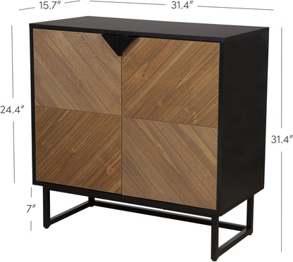 Nathan James Storage, Buffet, Sideboard, Free Standing Accent Cabinet for Hallway, Entryway or Living Room, Engineered Wood, Walnut Brown/Black, 1