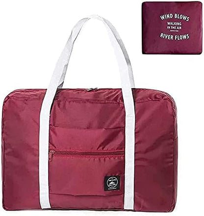 Foldable Luggage Hand Travel Bag Foldable Travel Duffel Bag, Travel Bag, Sport Totes, Shoulder Shopping Bag, Luggage Bag (Wine Red)