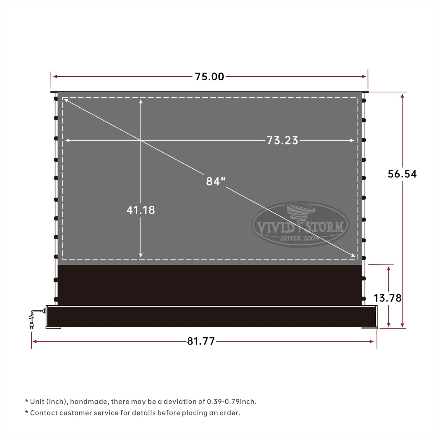 VIVIDSTORM-Projector Screens S PRO 120inch Electric Tension Floor Screen, Portable ALR Movie Theater Compatible Ultra Short Focus Laser Projector,VSDSTUST120H