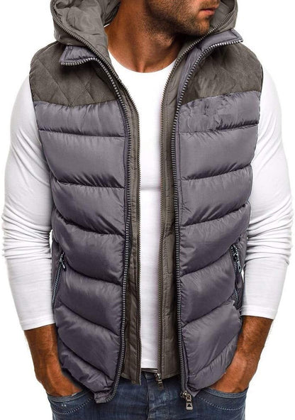 Long Men Men's Hoodie Autumn Winter Zipper Fashion Color Vest Top Coat Synthetic Jacket