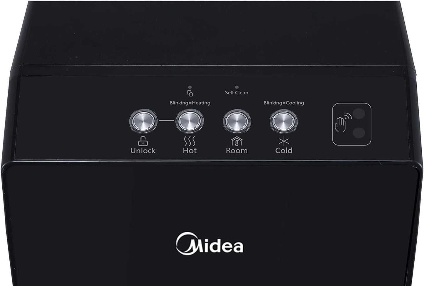 Midea Water Dispenser, Bottom Loading, Hot Cold And Ambient Temperature, Touchless Function For Cold Water, Floor Standing, Child Safety lock, Best for Home, Kitchen, Office & Pantry, Black YL1844S-IR