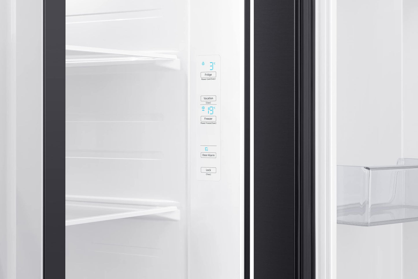 Samsung 680 Liters, Side By Side Refrigerator, RS62R5001B4/AE, Gentle Black Matt, SpaceMax Technology, 20 Year Warranty on Digital Inverter Compressor