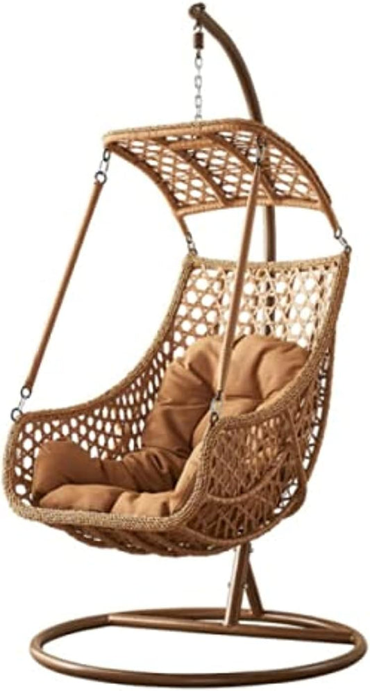 Blue River Indoor/Outdoor Furniture Wicker Comfortable Drop Hanging Chair,Swing chair（Random cushion).