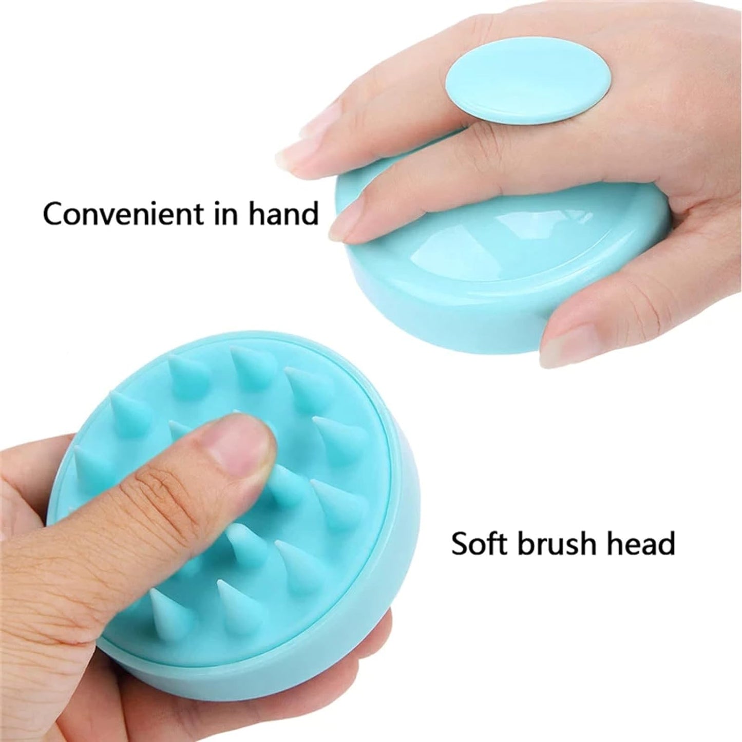 SKY-TOUCH Hair Scalp Massager, Shampoo Brush, Scalp Scrubber and Dandruff Brush for Scalp Care Hair Cleaning Shower, Neck and Body Massager, Soft Silicone Comb for Men, Women, Kids and Pets, Blue