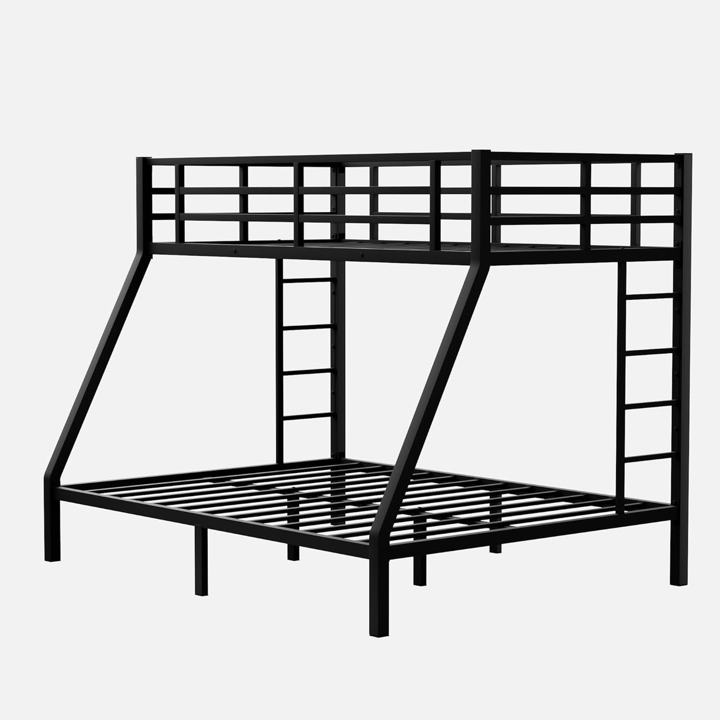 Bellemave Heavy Duty Bunk Bed for Adults, Twin XL Over Queen Bunk Beds with 2 Build in Ladder and Full Length Guardrail, Twin XL Over Queen Bunk Bed for Adults, Teens, Kids, No Box Spring Needed