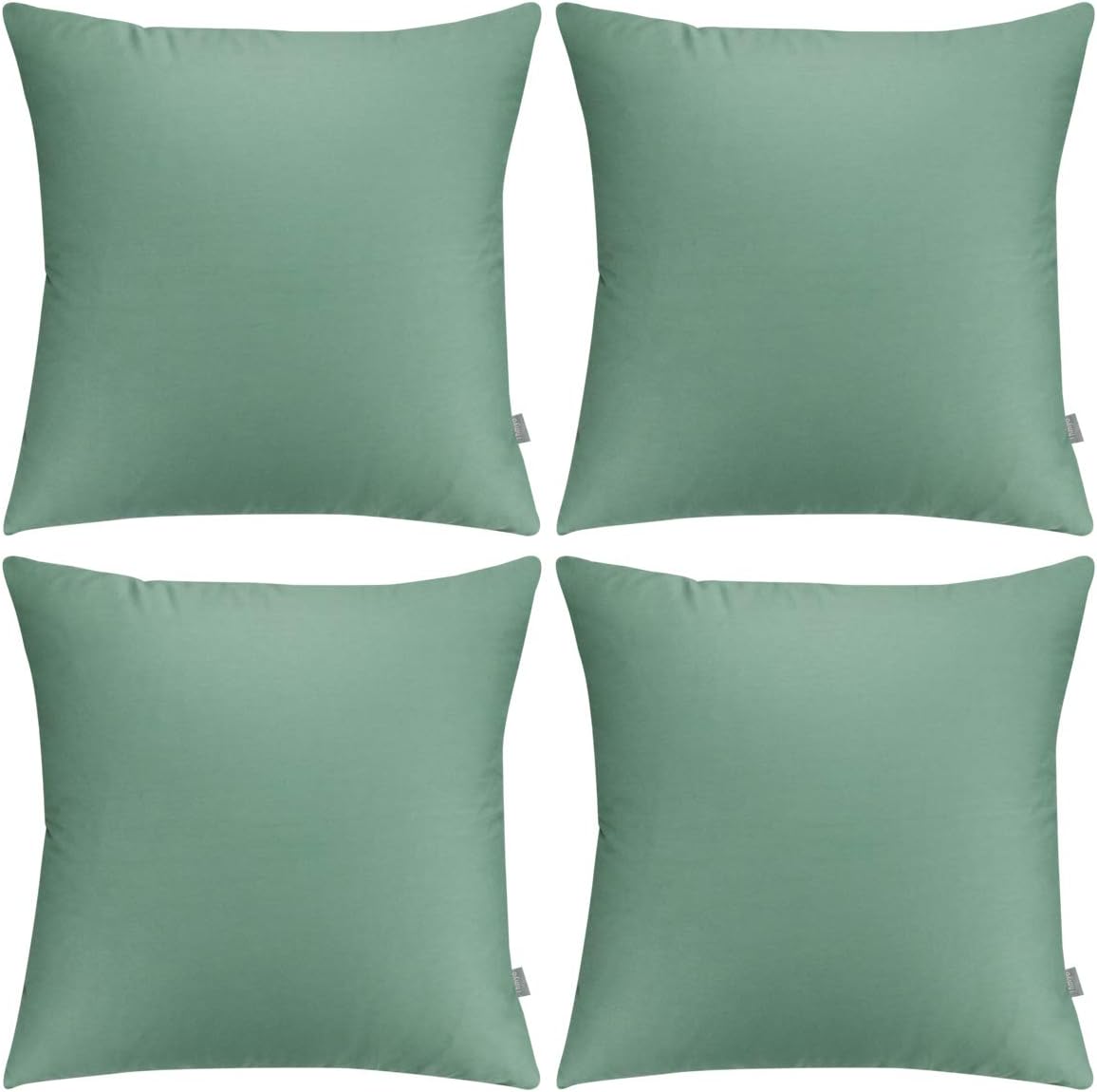 4-Pack 100% Cotton Comfortable Solid Decorative Throw Pillow Case Square Cushion Cover Pillowcase Sublimation Blank Pillow Covers(Cover Only,No Insert)(20x20inch/50x50cm, Christmas Green)