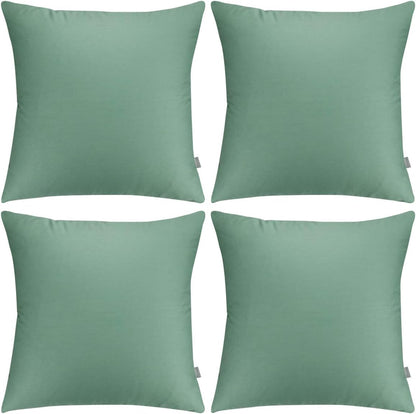 4-Pack 100% Cotton Comfortable Solid Decorative Throw Pillow Case Square Cushion Cover Pillowcase Sublimation Blank Pillow Covers(Cover Only,No Insert)(20x20inch/50x50cm, Christmas Green)