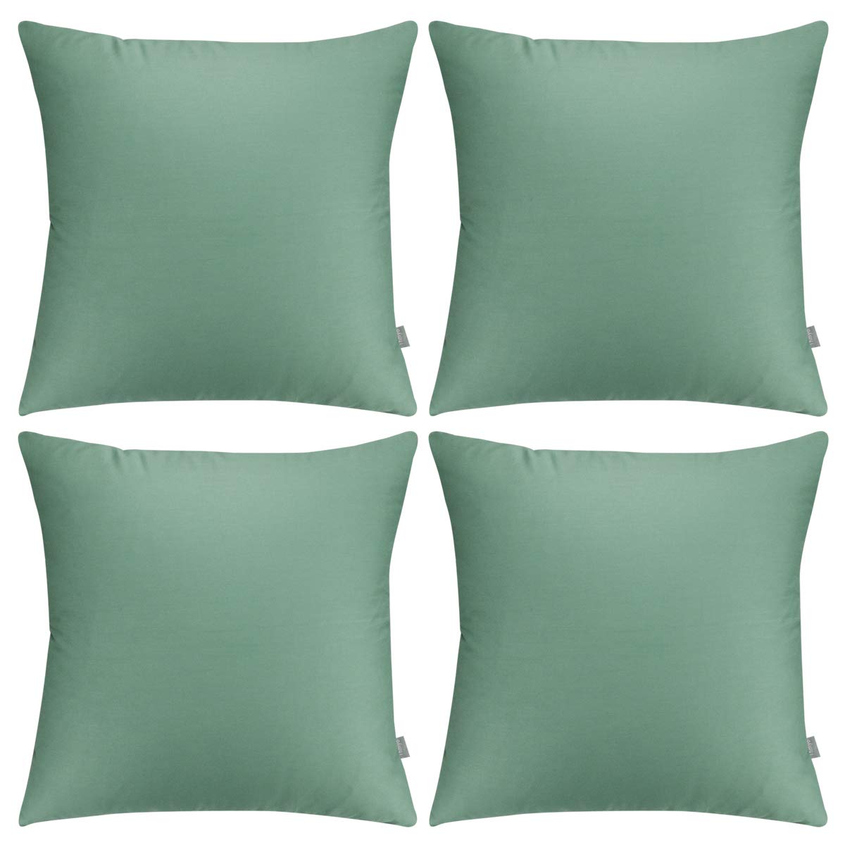 4-Pack 100% Cotton Comfortable Solid Decorative Throw Pillow Case Square Cushion Cover Pillowcase Sublimation Blank Pillow Covers(Cover Only,No Insert)(20x20inch/50x50cm, Christmas Green)