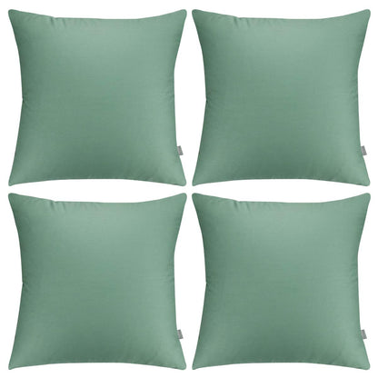 4-Pack 100% Cotton Comfortable Solid Decorative Throw Pillow Case Square Cushion Cover Pillowcase Sublimation Blank Pillow Covers(Cover Only,No Insert)(20x20inch/50x50cm, Christmas Green)