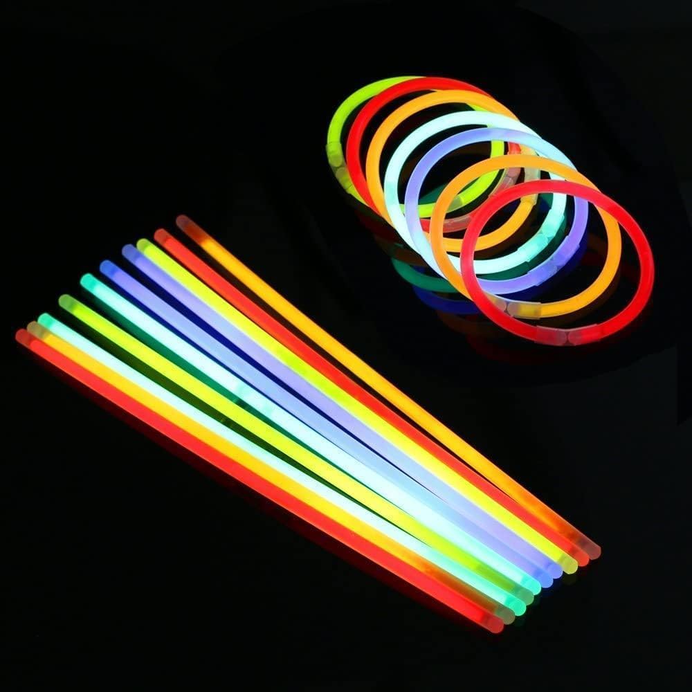 Mumoo Bear 200PCS Glow Sticks, Glowsticks Party Packs, Party Bag Fillers with Bracelet Connectors, Premium Glow Neon Necklaces for Kids Dark Party Supplies,Wedding,Festival