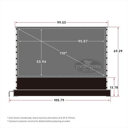 VIVIDSTORM-Projector Screens S PRO 120inch Electric Tension Floor Screen, Portable ALR Movie Theater Compatible Ultra Short Focus Laser Projector,VSDSTUST120H