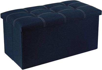 Packingoutlet Thickened Linen Storage Ottoman Bench, 76x38x38cm