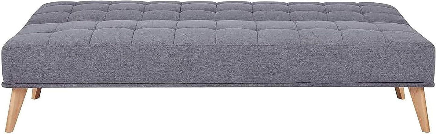 SKY-TOUCH Adjustable Folding Accent Sofa Couch for Living Room,Futon Fold Sofa Bed,Convertible Sleeper Sofa with Tapered Wood Legs,Convertible Modern Futon for Living Room,180×80×80cm-Grey