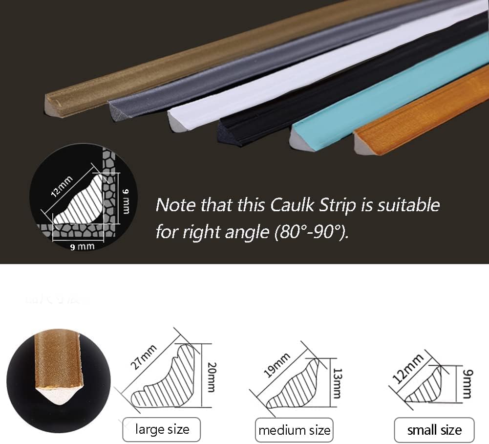 PVC Quadrant Trim,Skirting Board,Moulding Trim,Plastic Wall Corner Decoration Edging Strip Self Adhesive,Caulk Strip,Laminate Beading Anti-Mold Skirting Board,(5 Meters Long,27mm*20mm)