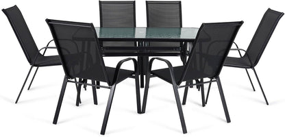 PAN Home Tiptop Garden Dining Set (1+6) GlassAndMetal