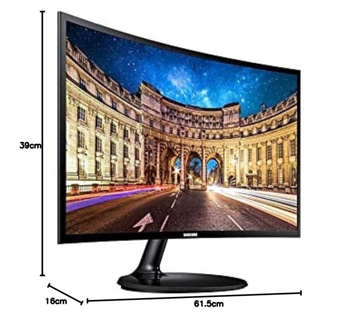 Samsung 24 Inch Cf390 Curved Monitor Lc24F390Fhmxue, Black - CaveHubs