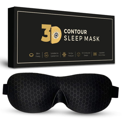 Samadhaan 3D Contoured Sleep Mask, Deep Orbit, Ultra Light Weight & Comfortable Sleeping Mask, 3D Sleep Mask for Eyelash Extensions with Velcro Closure, Concave Molded Night Sleep Mask,Blue