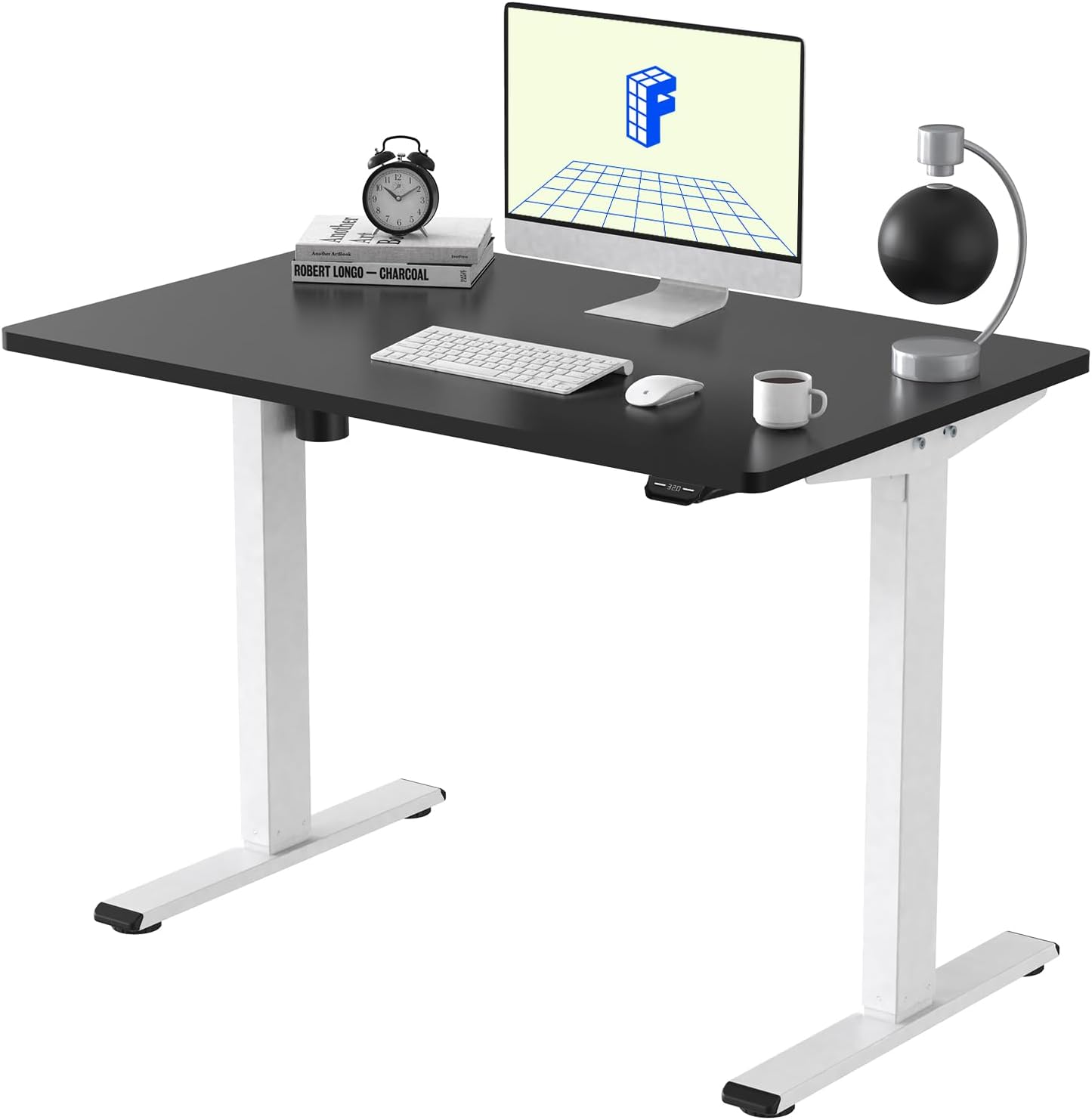 FLEXISPOT E1 Electric White Standing Desk Whole Piece 55 x 28 Inch Desktop Adjustable Height Desk Home Office Computer Workstation Stand up Desk (White Frame + 55" White Top)