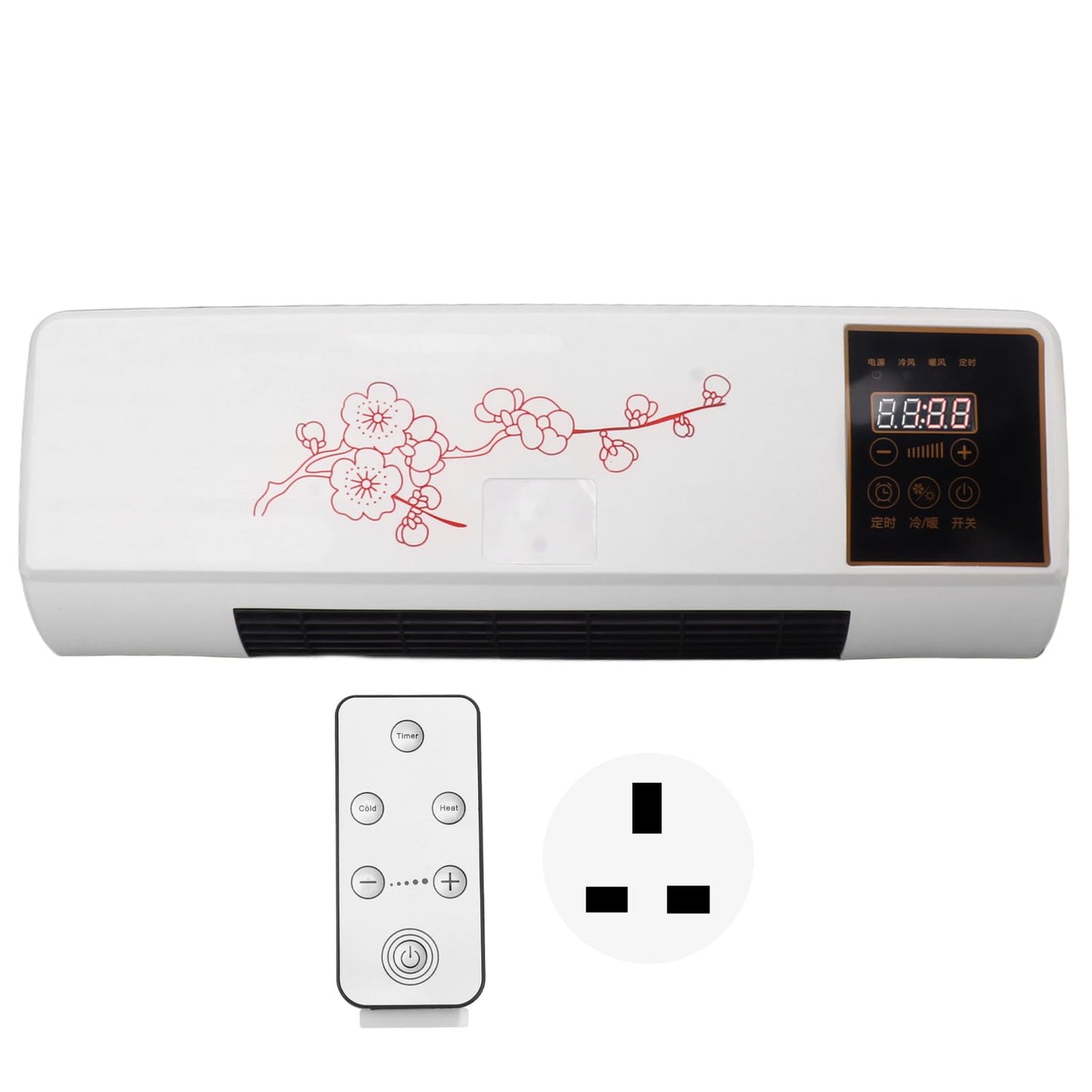 Wall Air Conditioner, Electric Air Conditioner Cooling Heating Wall Mount, Portable Air Conditioner, with Remote Control, White, Temperature Protection, Timer, Air Cooling,