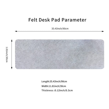 DAWNTREES Large Felt Desk Pad | Computer Mat for Desk(36x12Inches)|Desk Mat for Keyboard and Mouse|Dark Grey