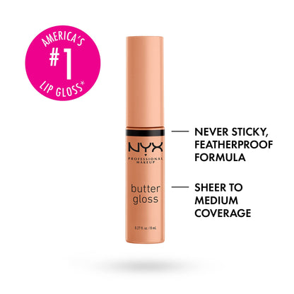 NYX PROFESSIONAL MAKEUP Butter Gloss, Strawberry Parfait, 0.27 Ounce