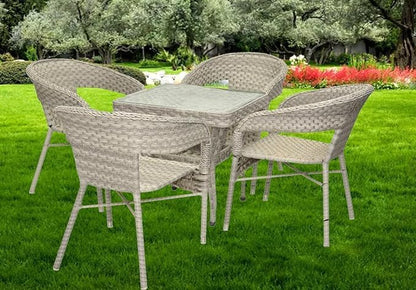 ALWASIT Modern Rattan Garden Chair Set Outdoor 1+4 Set