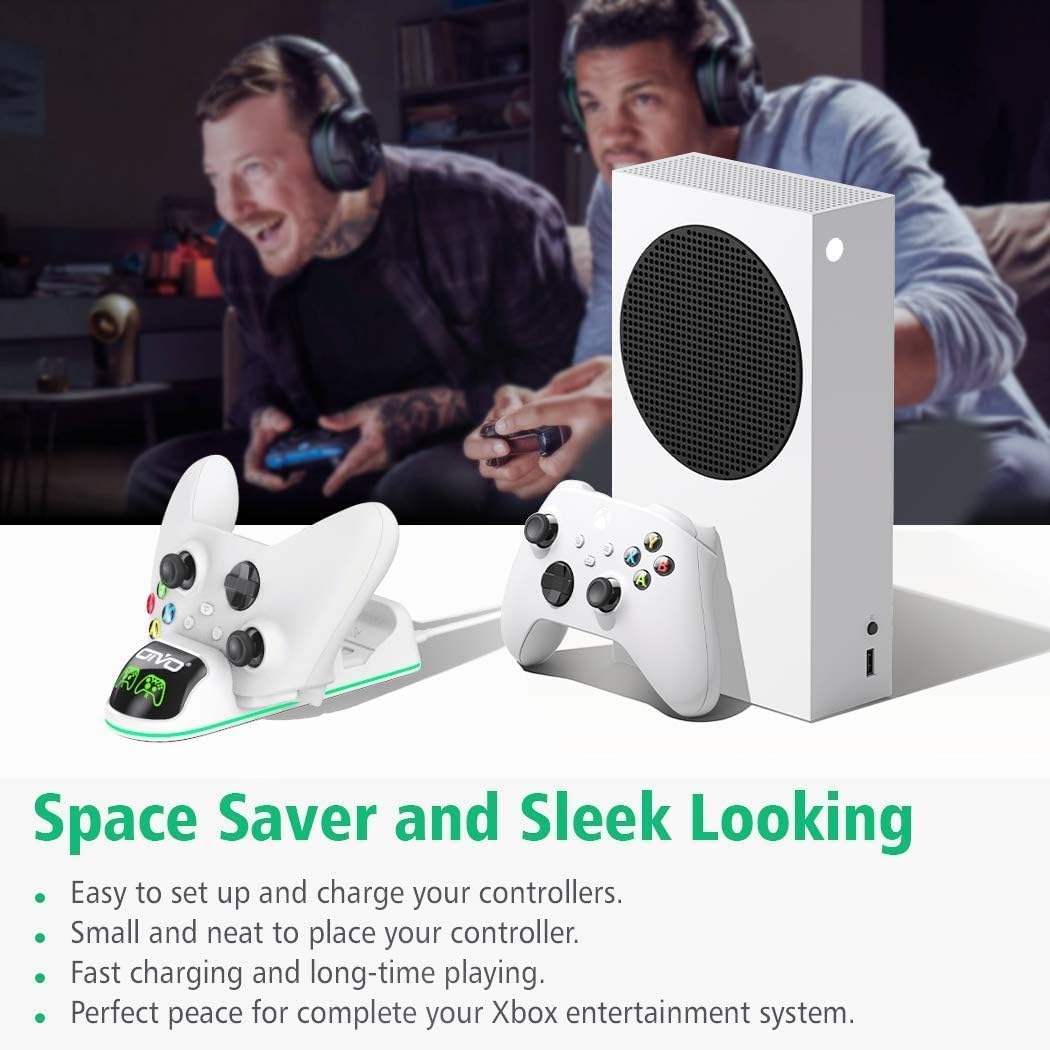 OIVO Controller Charging Dock with 2 x Rechargeable Battery Packs - White (Xbox Series X & S/Xbox One), USB