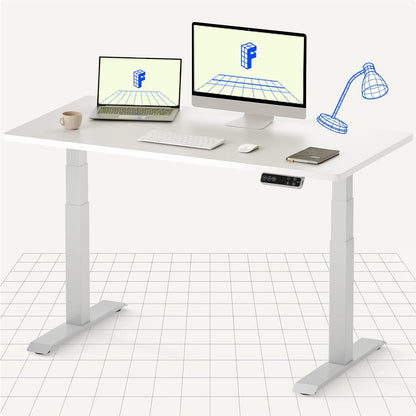 FLEXISPOT Electric Standing Desk E7, Height Adjustable Desk with Whole-Piece Board and Dual Motor 3 Stages, 55x28 Inch, 4 Presets, Large Load Capacity Stand Up Desk Workstation Home Office Computer