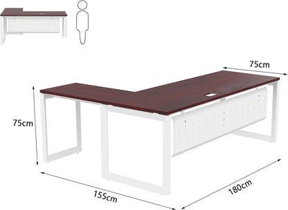 Mahmayi Vorm 136-18 White Modern Workstation Material-Melamine on MDF