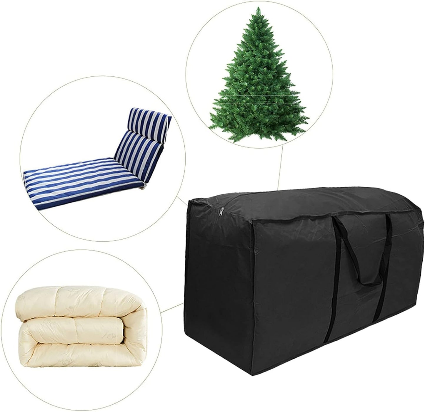 Furniture Cushion Storage Bag,Extra Large Outdoor Cushion Bag - Rectangular Protective Zippered Patio Furniture