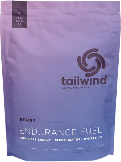 Tailwind Nutrition Endurance Fuel Berry 50 Servings, Hydration Drink Mix with Electrolytes and Calories, Non-GMO, Free of Soy, Dairy, and Gluten, Vegan Friendly