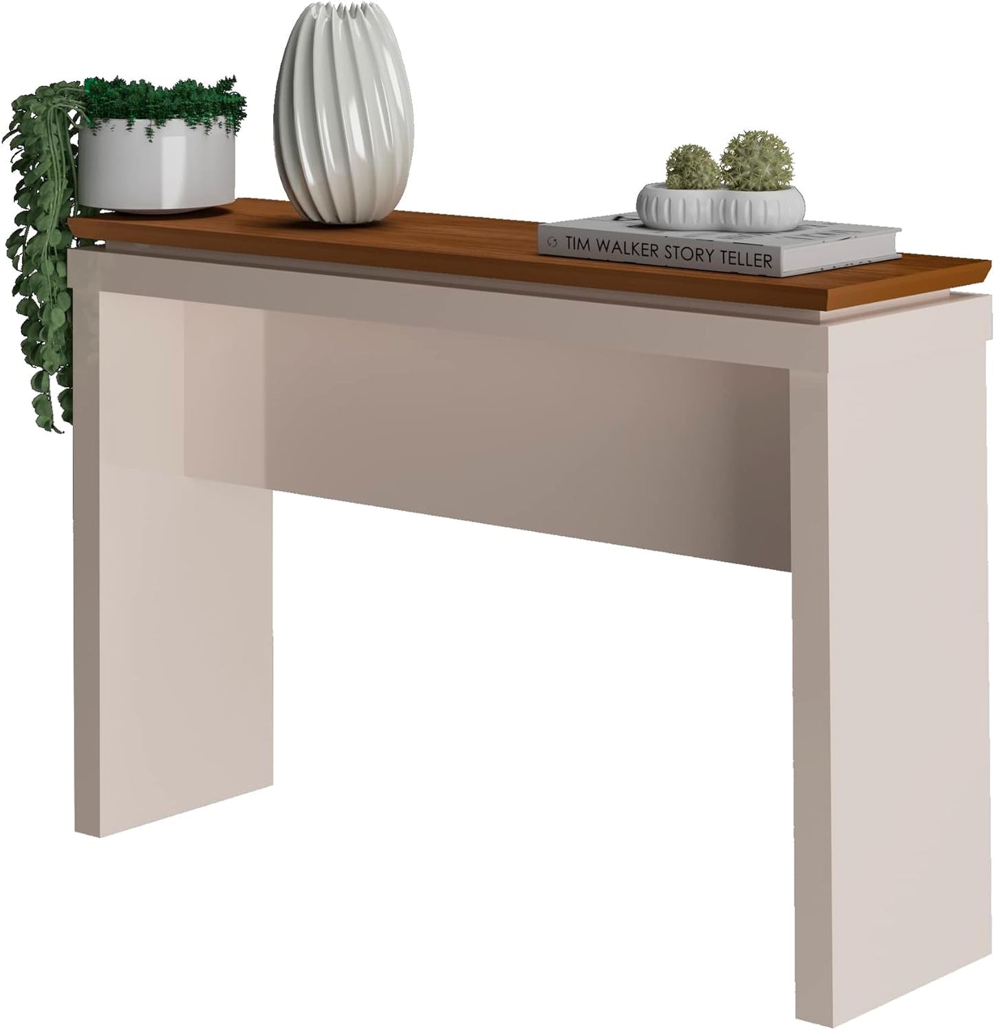 Artely Luna sturdy Console Table, Pine/Off White - W 120 x D 33 x H 79,5 cm