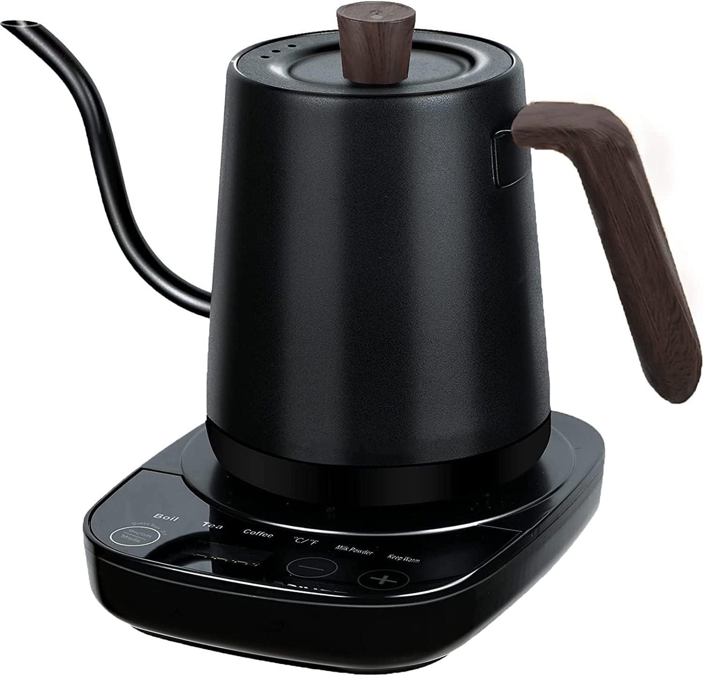 Electric Kettles Electric Gooseneck Kettle 0.8L, 304 Stainless Steel Coffee and Tea Pot, Automatic Temperature Control and Constant Temperature, 1000W Quick Heating (Matte Black)