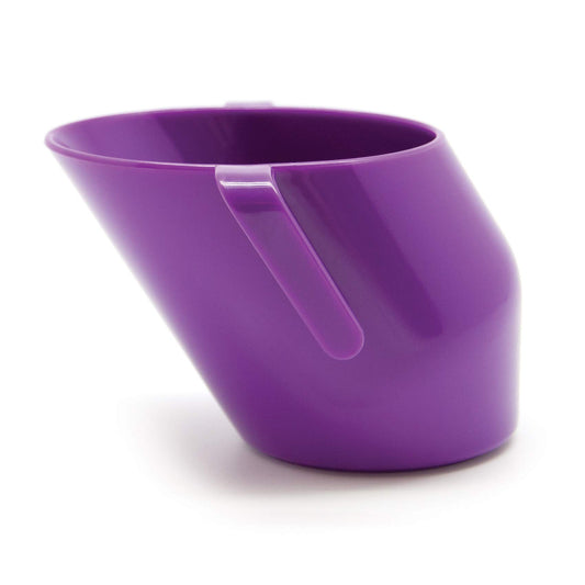 Doidy Cup - Training Sippy Cups for Toddler Cup & Babies - Unique Slanted Design Two Handles Baby Cup - Great Weaning Cup for Milk, Water & Juice - Use from 3-6 Months to Toddler (Purple)