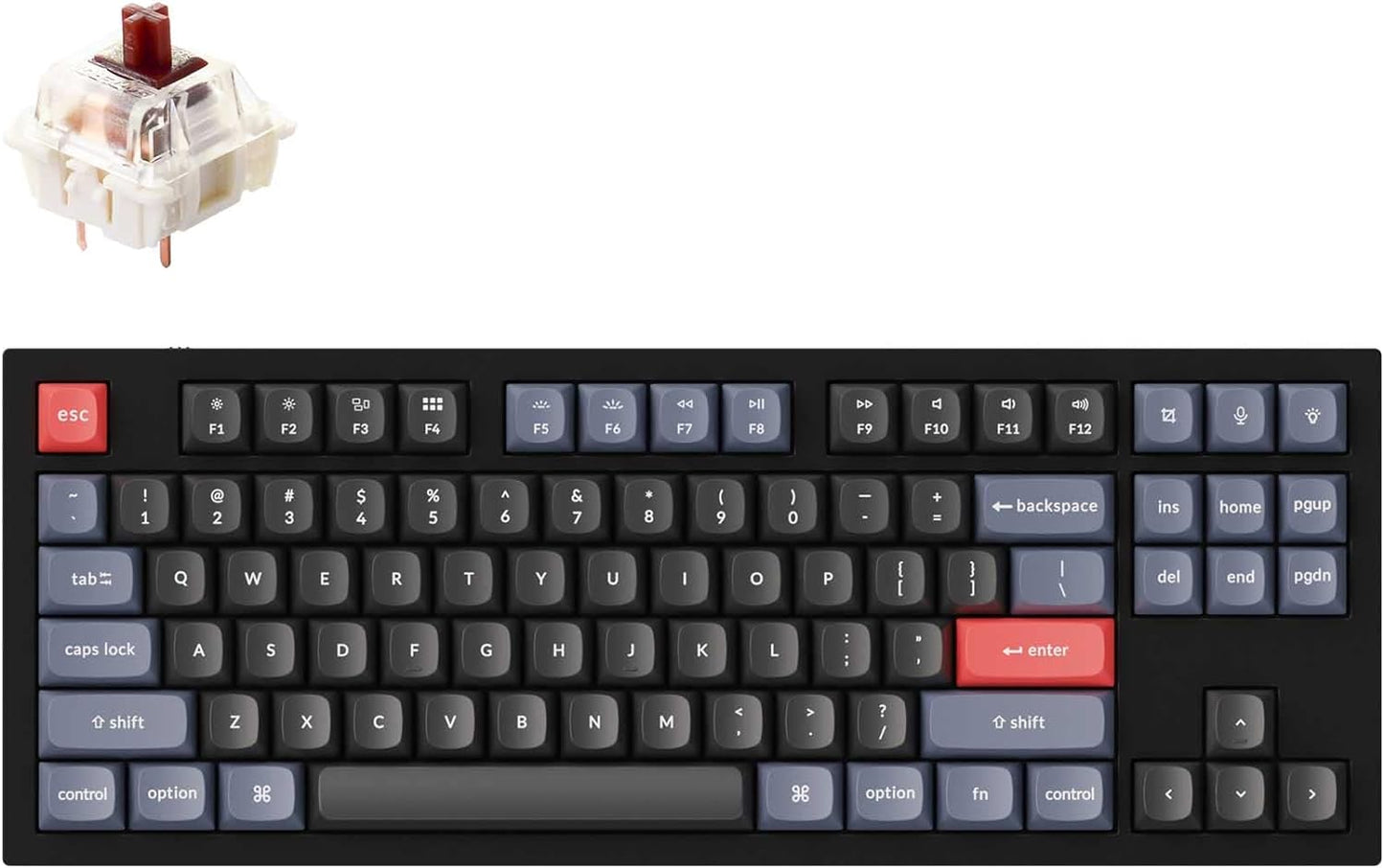 Keychron Q3 QMK Custom Hot-Swappable Gateron G-PRO Switch Mechanical Keyboard Full Assembled RGB (Red Switch, Carbon Black)