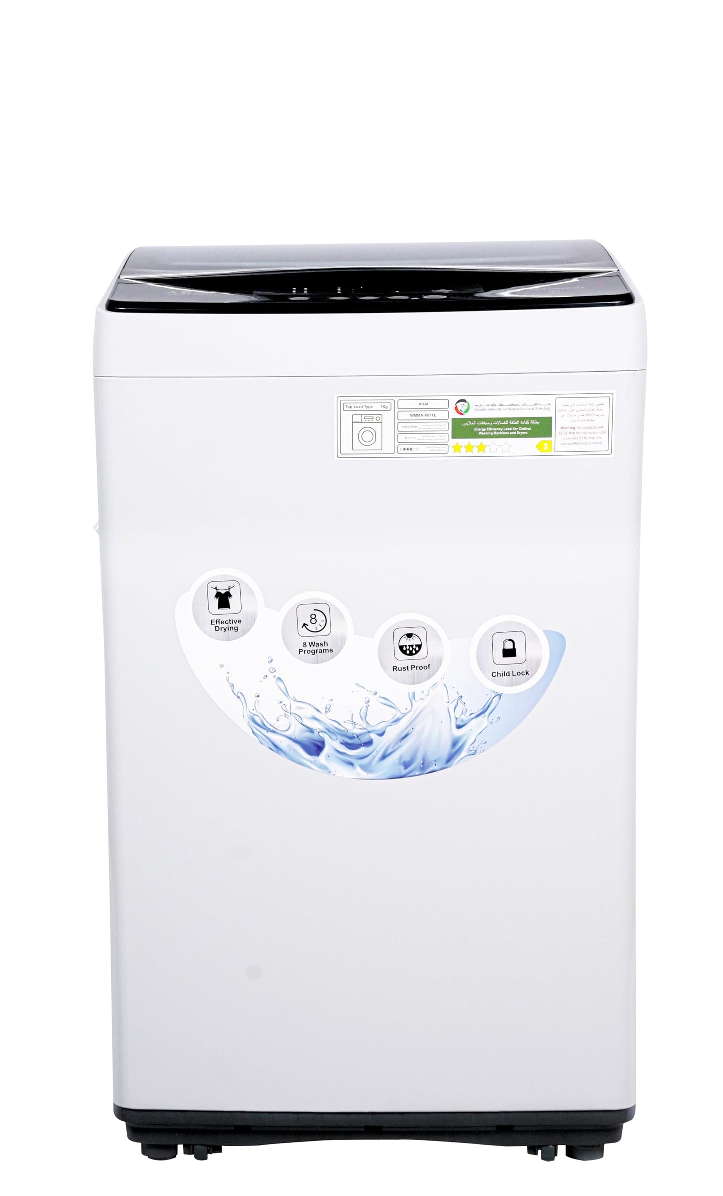 Akai 7 kg Top Load Washing Machine with One Year Warranty SILVER GREY - WMMA-XTL73S - New Edition