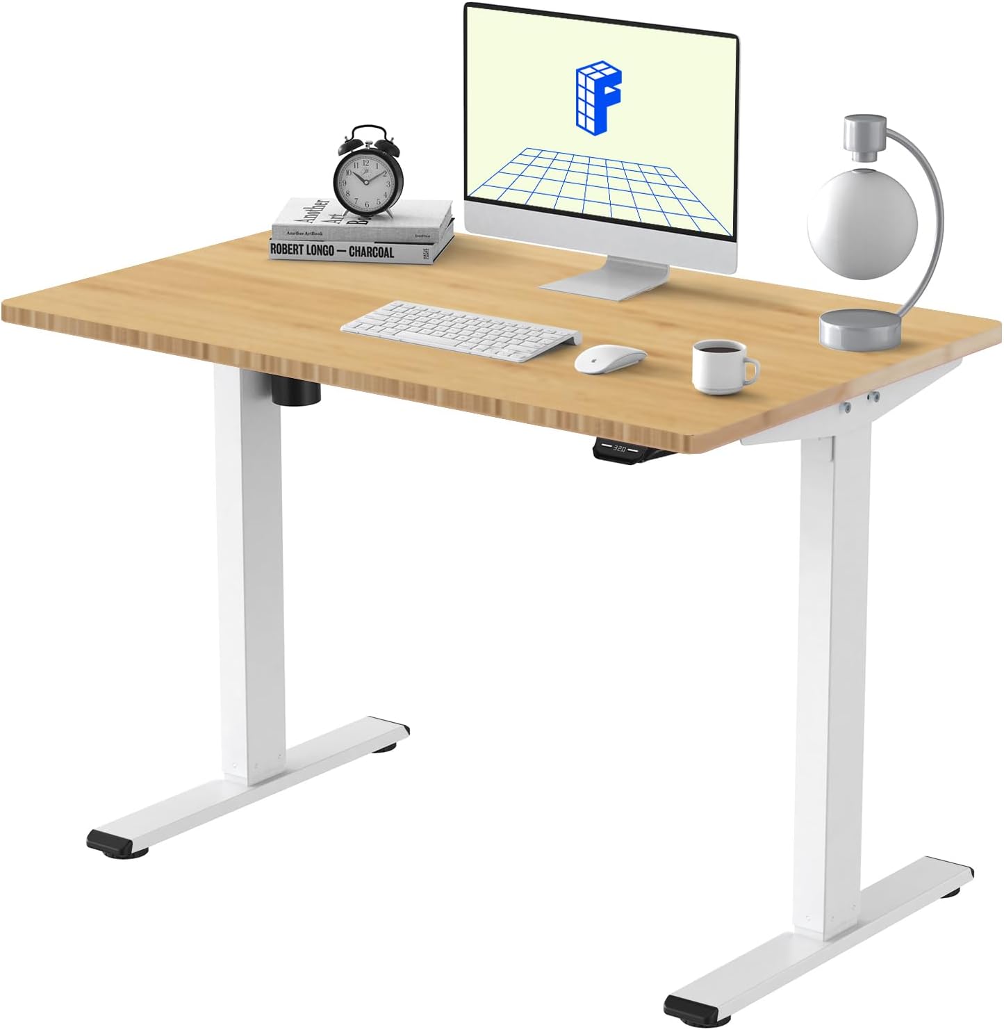 FLEXISPOT E1 Electric White Standing Desk Whole Piece 55 x 28 Inch Desktop Adjustable Height Desk Home Office Computer Workstation Stand up Desk (White Frame + 55" White Top)