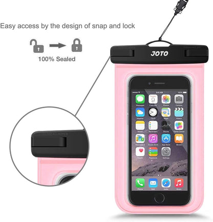 JOTO Universal Waterproof Phone Pouch Cellphone Dry Bag Case for iPhone 15 14 13 12 11 Pro Max Mini Plus Xs XR X 8 7 6S, Galaxy S23 S22 S21 Plus Note, Pixel up to 7" -Black - CaveHubs