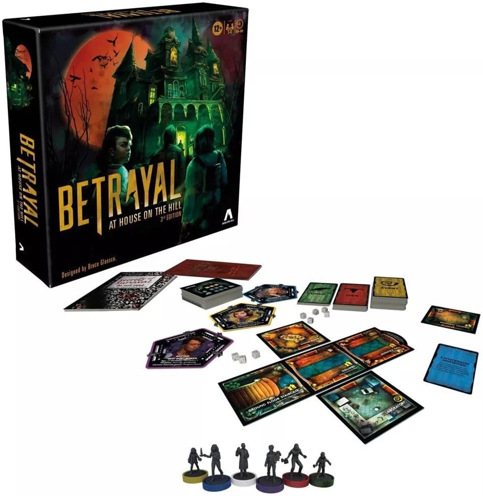 Hasbro Gaming Avalon Hill Betrayal at The House on The Hill 3rd Edition Cooperative Board Game, Ages 12 and Up, 3-6 Players, 50 Chilling Scenarios