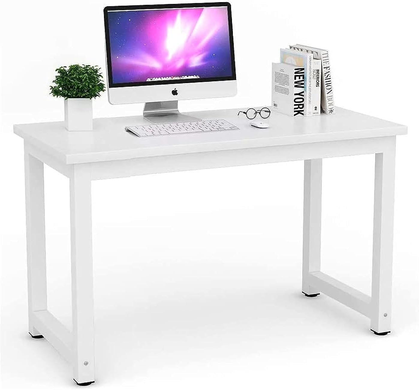 Mahmayi Renewed Modern Stylish Workstation Computer Desk for Home, Office, Living Room - Study Table - Office Furniture - 120 x 60CM - White