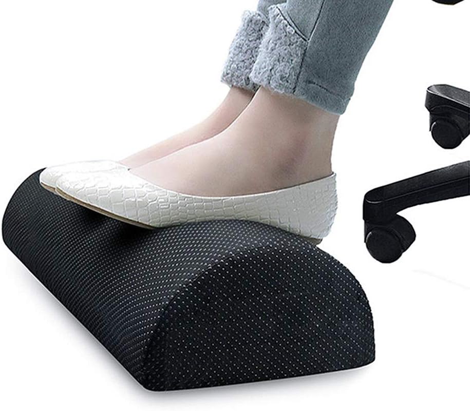 Office Foot Rest Under Desk: New Ergonomic Footrest Cushion w/Angled Half Cylinder Design for Optimum Leg Clearance: Firm, Compact Supportive Foot Stool Under Desk Foot Rest Desk Accessories