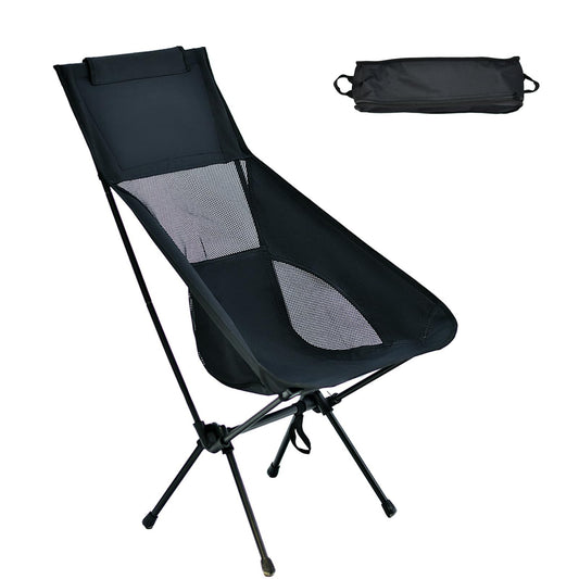 VUCATIN Camping Chair, Ultralight Folding Beach Chair, Heavy Duty High Back Foldable Camping Chair with Carry Bag for Picnic BBQs, Garden Outdoor/Indoor (02)