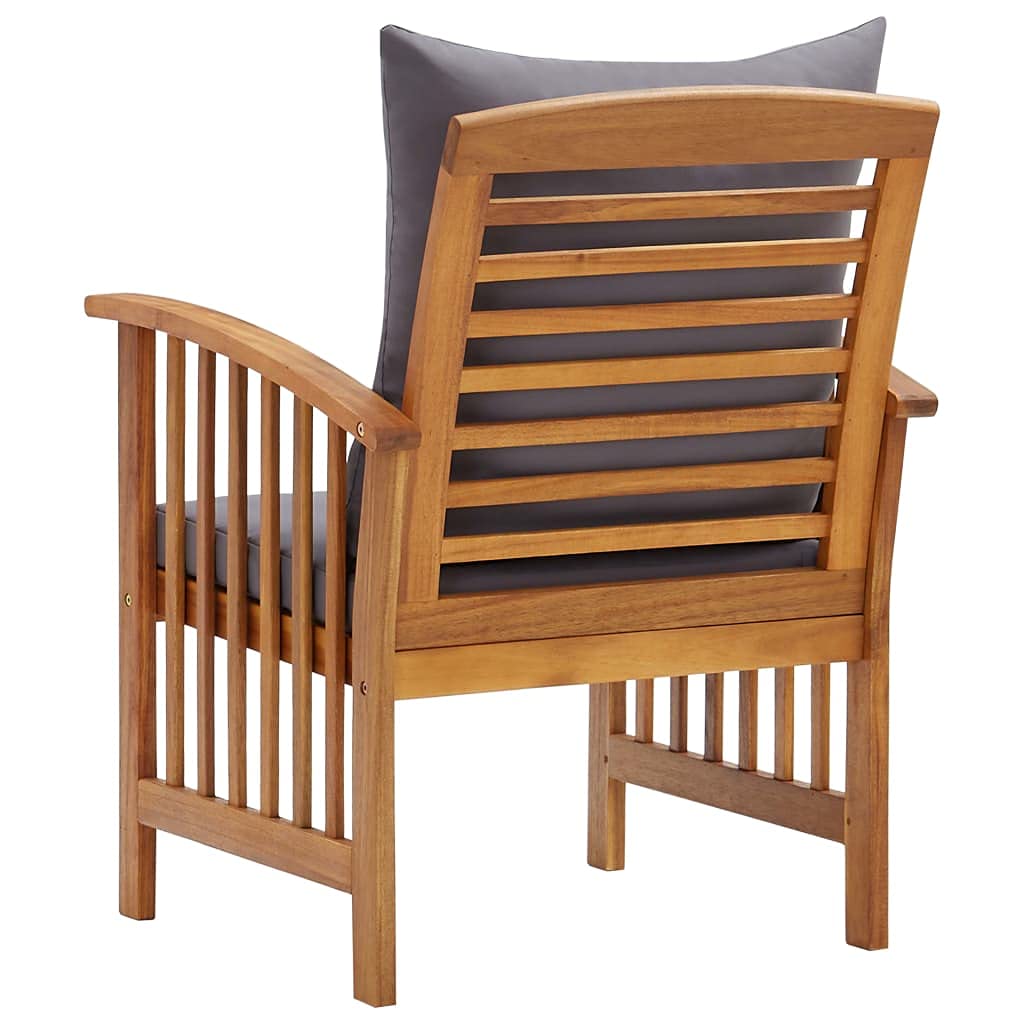 vidaXL 2x Solid Acacia Wood Garden Chairs Furniture Wooden Outdoor Seating Patio Terrace Seat Dining Dinner Slatted Chairs Armchair Set