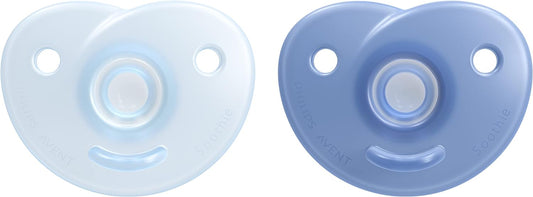 Philips AVENT Soothie Heart Pacifier 3-18m, Blue/Light Blue, 2 Pack, SCF099/11